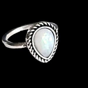 ETHIOPIAN OPAL TITANIUM FOREVER WEAR SILVER NEW SIZE 5 ELEVATE YOUR STYLE RING